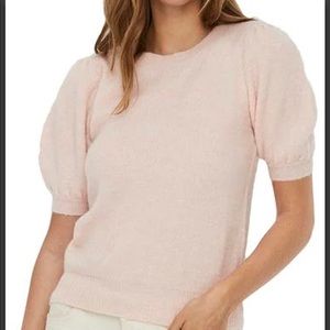VERO MODA KNIT PUFF SLEEVE REGULAR FIT PULLOVER SWEATER
